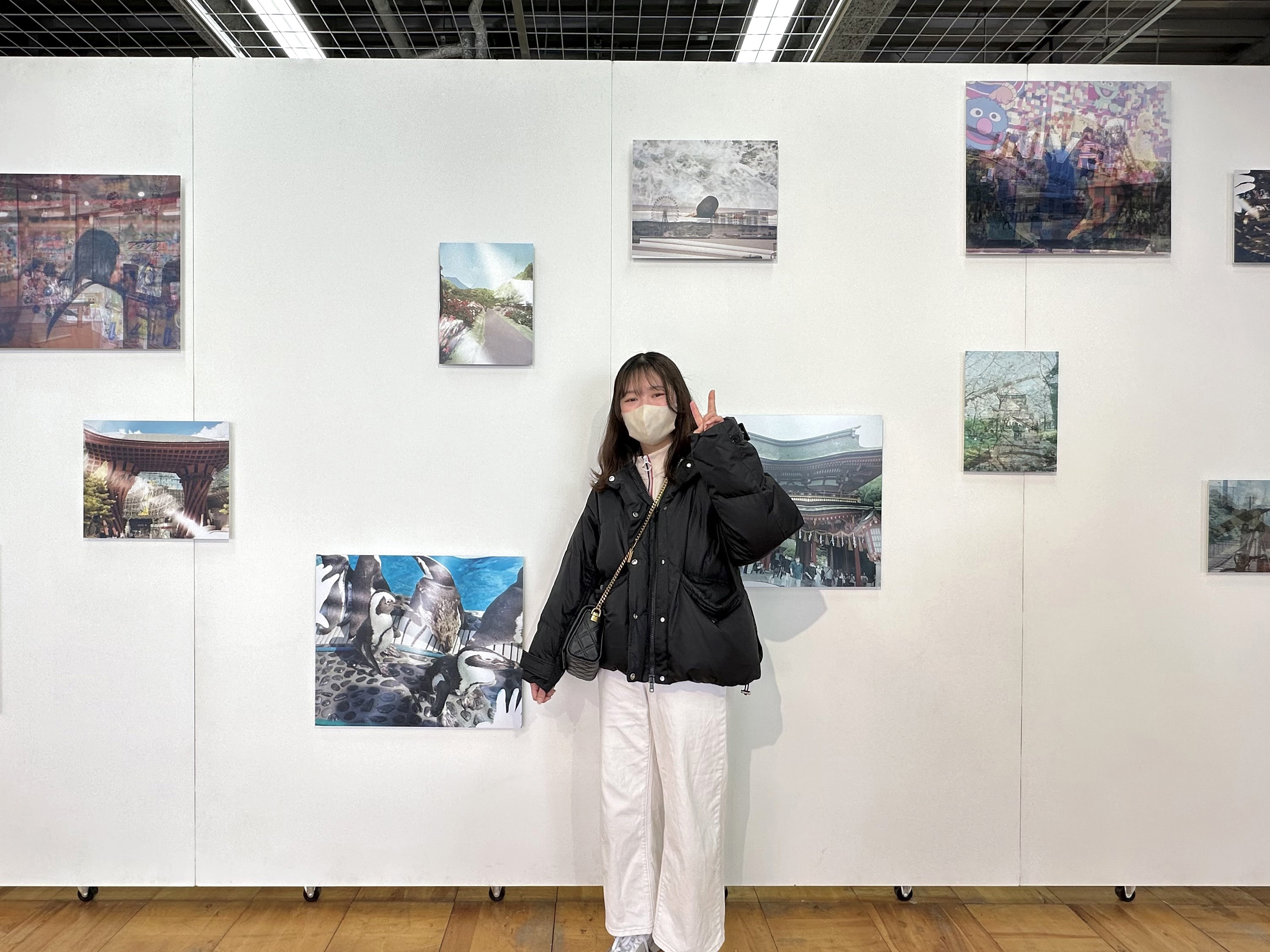 版画専攻4回生の呉原さん:写真作品がずらり