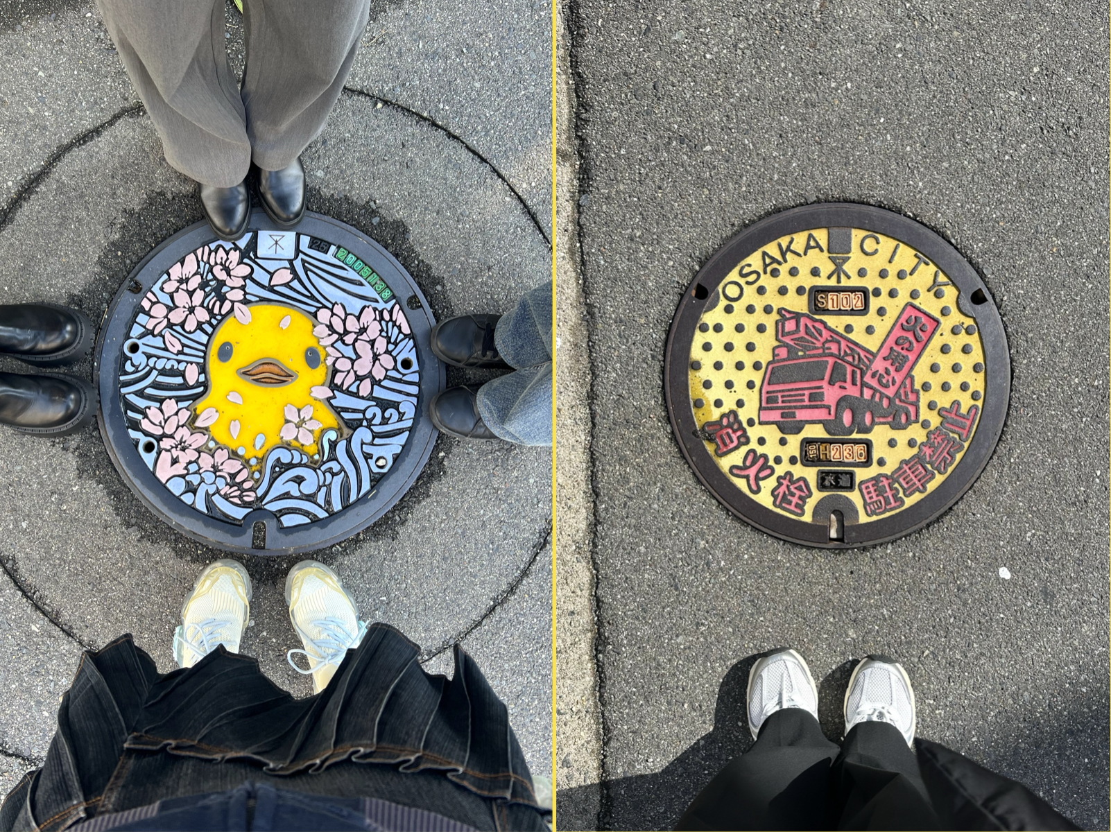 かわいいマンホールにも出会えました