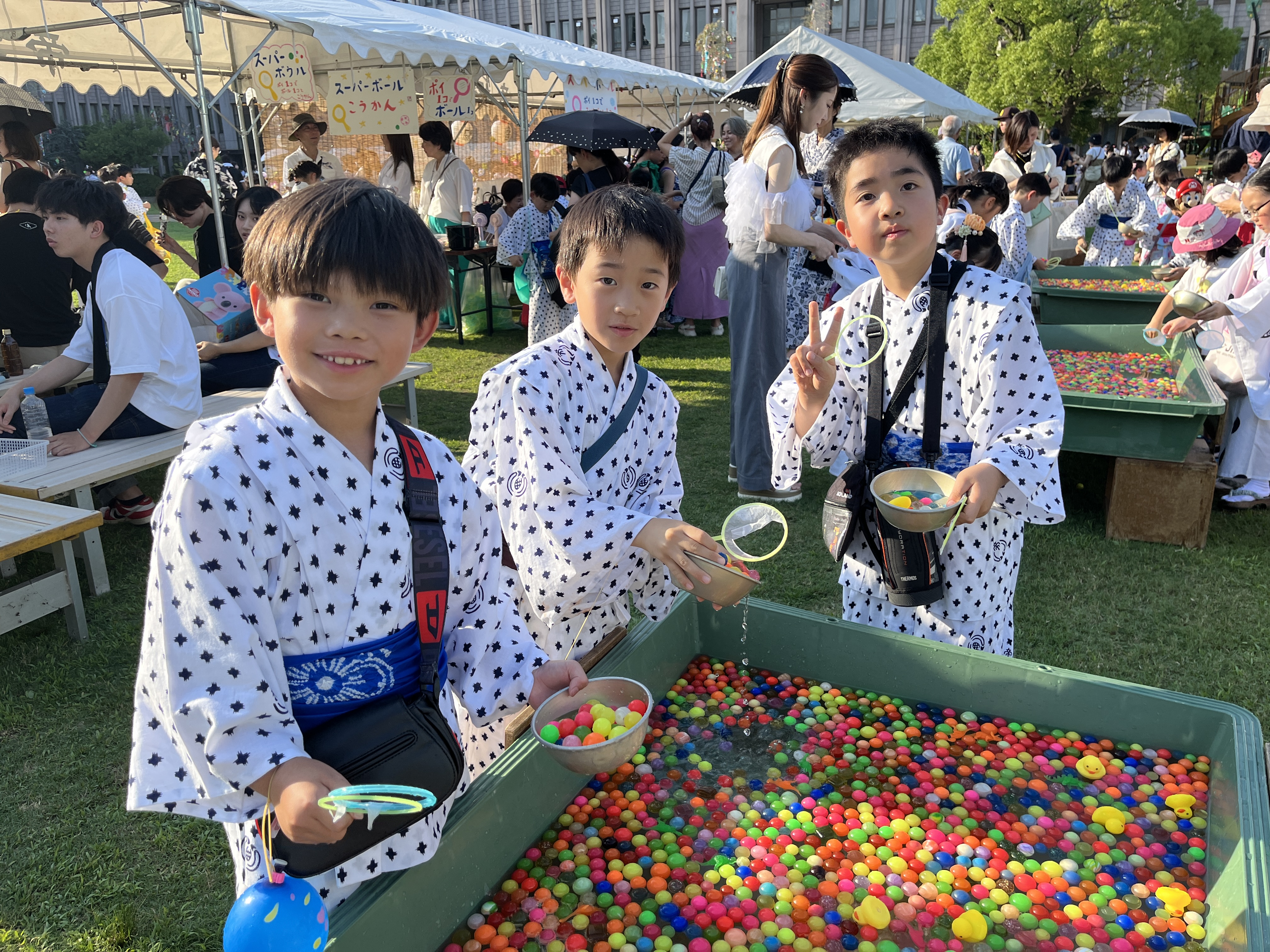 帝塚山学院七夕まつり浴衣　120㎝ 小学校で「七夕まつり」お揃いの浴衣で学院音頭を踊りました